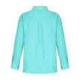 thumbnail image 4 of Womens Cotton Button Down Shirt Casual Long Sleeve Loose Fit Collared Linen Work Blouse Tops with Pocket, 4 of 8