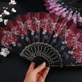 thumbnail image 2 of ACDANC Large Folding Fans for Dancing Fixed Metal Shaft for Fan Clap Fans for Line Dancing Style1, 2 of 4