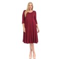 thumbnail image 2 of Pastel by Vivienne Women's A-Line Trapeze Midi Dress Plus Size Burgundy XX-Large, 2 of 4