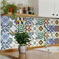 thumbnail image 4 of Mi Alma Removable Vinyl Retro Multiple Multicolor Backsplash Tile Stickers, 24pcs, 4 of 12