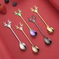 thumbnail image 4 of (Christmas supplies)Fun Dessert Spoon Teaspoons Coffee Spoons Creative New Fawn Black Long-handled Multifunction Taste Christmas, 4 of 13