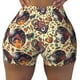 thumbnail image 2 of Balery Fashion Hippie Girl Pantalones cortos de entrenamiento estampados para mujer, sin costuras, ajustados, para gimnasio, yoga, correr, deportes, ejercicio activo, fitness.-Large, 2 of 8