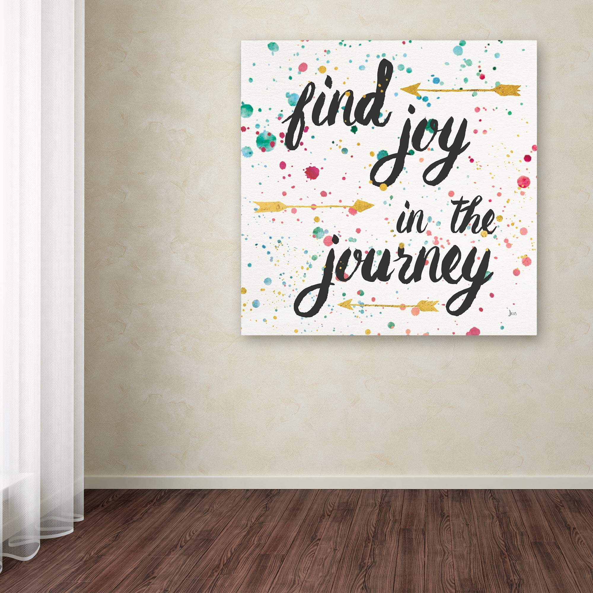 Trademark Fine Art 'Think Happy I' Canvas Art by Jess Aiken