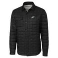 thumbnail image 2 of Men's Cutter & Buck  Black Philadelphia Eagles  Rainier PrimaLoft Eco Insulated Quilted Full-Snap Shacket, 2 of 3