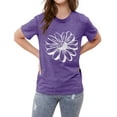 thumbnail image 2 of ZXSXSY Women Sunflower Printed Crew Neck Short Sleeves Top, 2 of 7