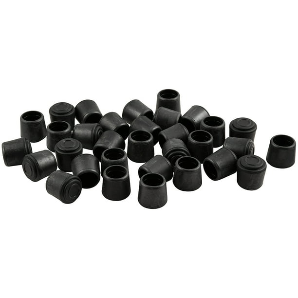 softtouch 1" Rubber Chair Leg Tip Replacement, Black (32)