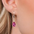thumbnail image 3 of Gem Stone King 925 Silver and 10K Yellow Gold Pure Pink Mystic Topaz and Lab Grown Diamond Dangle Earrings for Women | 3.22 Cttw | Gemstone November Birthstone | Pear Shape 9X6MM, 3 of 6