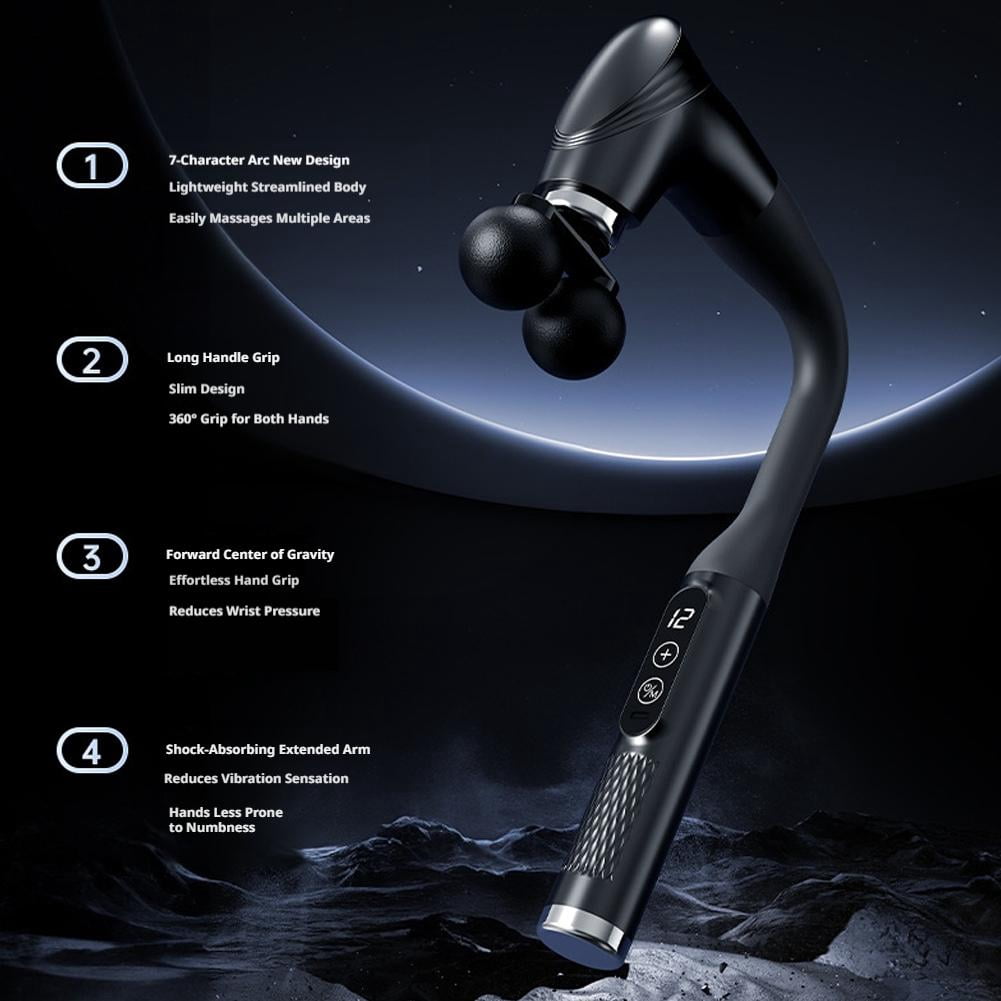 Massage Gun with Upgraded Extension Handle, U-Shaped Massage Gun Hot Compress Fitness Deep Tissue, Back Massager, Muscles/Neck/Shoulders/Waist/Legs Massager Portable for Pain Relief