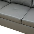 thumbnail image 6 of Hommoo Faux Leather Sectional Sofa, Mordern 4-Seat L-Shaped Couch for Small Space Living Room, Apartment, Office, Dark Grey(Without Ottoman), 6 of 6