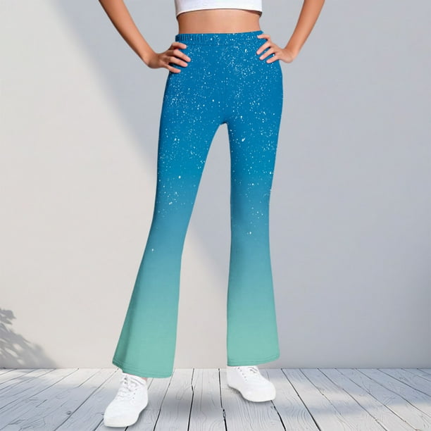 Pantalones largos con estampado para niñas, forrados de vellón para mayor calidez, pantalones largos casuales, leggings ligeramente acampanados, traje para niñas de 5 a 16 años.