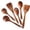 B, variant on Cadancy Wooden Kitchen Utensils 6 Piece Set Non-Stick Cooking Tools Non Scratch Spatula Spoon Colander Turner Teak Wood Cookware for Home Chef Daily Use