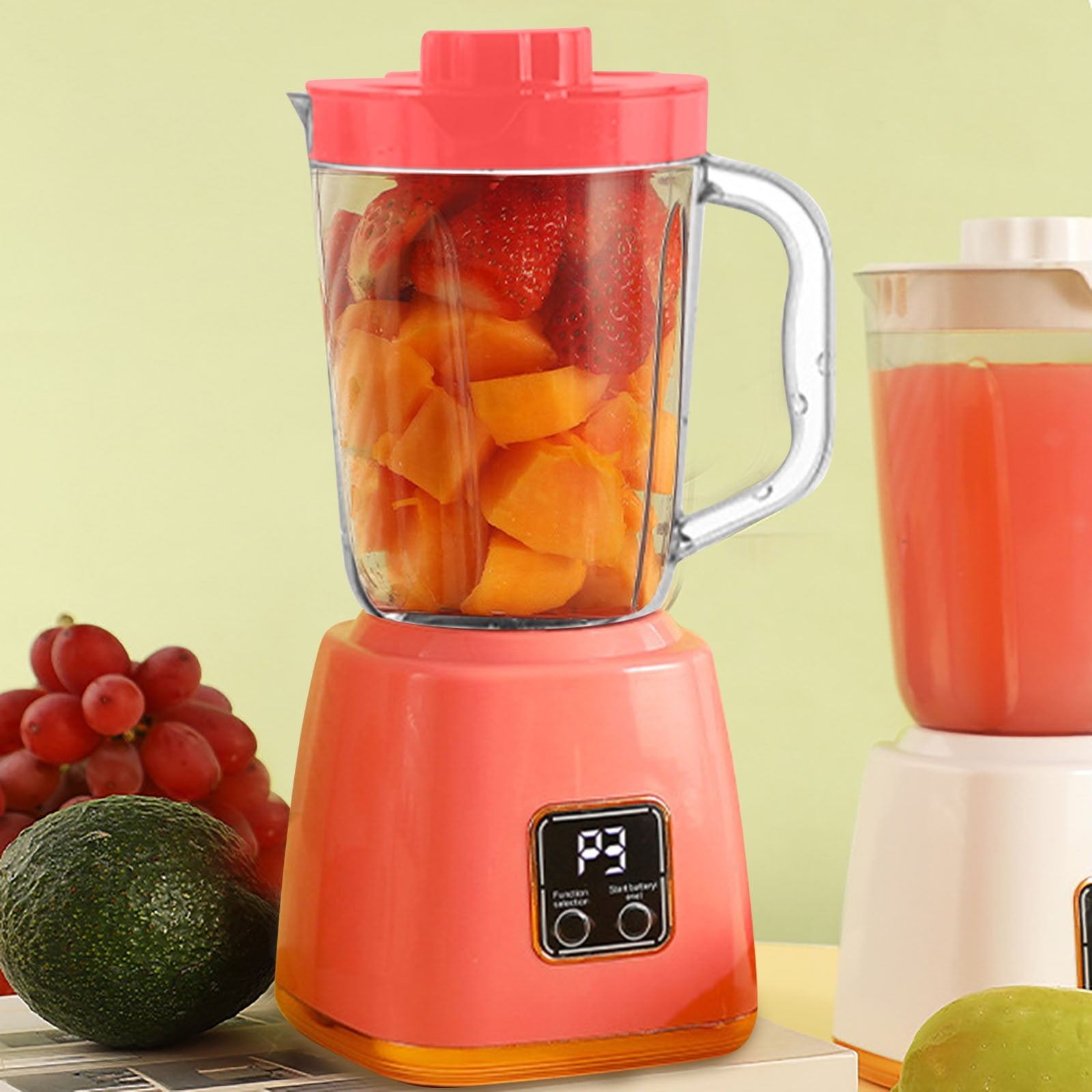 Fully Automatic Juicer, Household Juicer Fruit Processor, Portable Food Mixing Cup, Power Blender, Glass High Power Motor, Speed Settings for Vegetables and Fruit Maker Blender Food