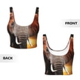 thumbnail image 5 of Fotbe Elephant Sunset in Kenya Pattern Womens' Sports Bra Longline Wirefree Padded with Medium Support Sports Moisture-Wicking Workou Vest,Tank Top-, 5 of 9