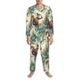 thumbnail image 3 of Daiia Forest squirrel surreal for Men's Long-Sleeved Pajama Set – Soft & Comfortable Sleepwear Button-Up Pajamas Cozy Lounge Wear-Medium, 3 of 7