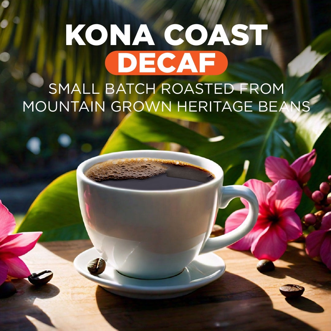 Maud's Decaf Kona Coffee Pods,100 ct, Decaffeinated Medium Roast Coffee in Single Serve Pods – 100% Arabica Beans, Compatible with Keurig K Cups Maker