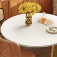 thumbnail image 4 of KithKasa 31.5" Round Dining Table for Dining Room,White MDF Top,Wooden Legged,2 to 4 Persons, 4 of 8