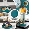 thumbnail image 2 of MAONAME 13" Round Tray, Teal Serving Tray with Handles, Modern Decorative Tray for Coffee Table, Plastic Ottoman Tray for Ottoman, Bathroom, Decor, 2 of 8