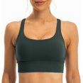 thumbnail image 2 of SURJDE Women's Strappy Sports Bra Medium Support Workout Training Top, 2 of 6
