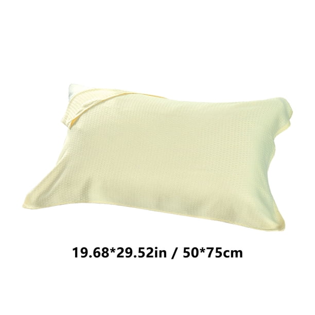 Funda de almohada de fibra de verano con tacto fresco, de punto de algodón, natural, para cama, para el cuidado del cabello, de seda.