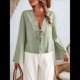 thumbnail image 5 of Camisa Y2K para Mujer, Blusa con Mangas Acampanadas y Cuello en V, Estilo Casual. Pasta de Frijoles S, 5 of 10