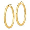 thumbnail image 6 of 10K Yellow Gold Polished 4mm x 50mm Tube Hoop Earrings, 6 of 6