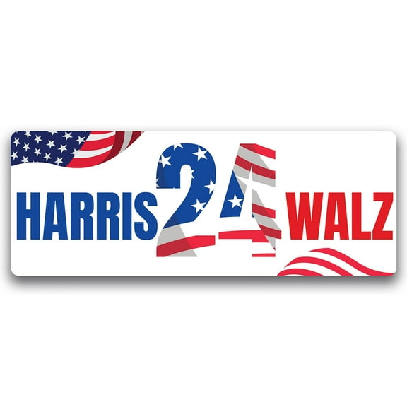 Magnet Me Up Kamala Harris Tim Walz Walts 2024 AM Flag Election Magnet Decal 3x8