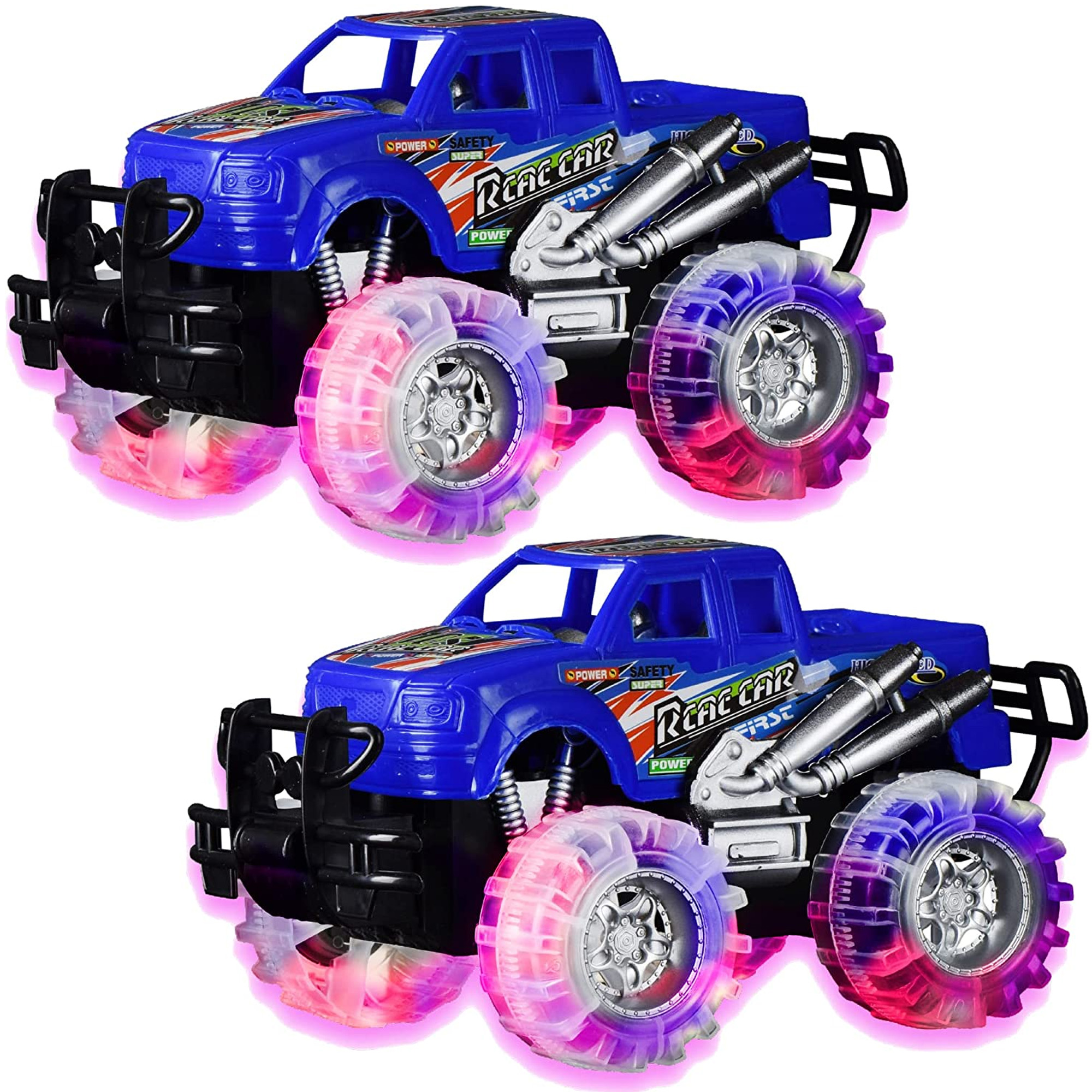Playo 6” Toddler Monster Truck with LED Light Tires Push Car Toy Truck