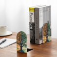 thumbnail image 5 of Naloa Seasonal Tree Reflection Wood Non-Skid Bookend for Shelves,Book Ends for Heavy Books, Book Stand for CDs,1 Pair, 5 of 7