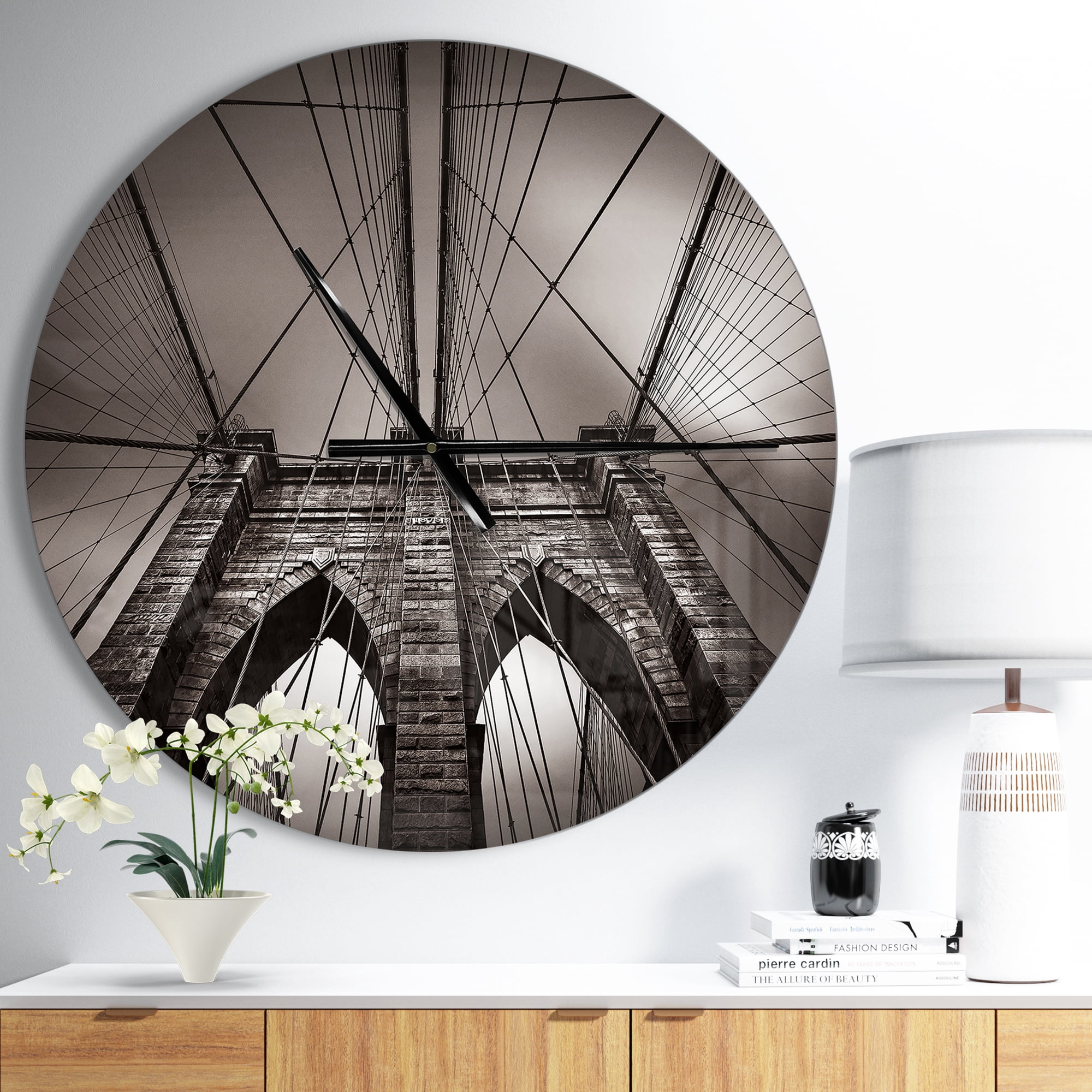 Designart 'Brooklyn Bridge in NYC USA' Metal Wall Clock