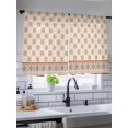 thumbnail image 5 of Sheer Curtains 45 Inch Length, Orange Floral Semi Sheer Curtains Light Filtering Window Treatment, Country Boho Ethnic Art Flowers Motifs Privacy Voile Drapes for Living Room Bedroom 52x45 Inch, 5 of 7