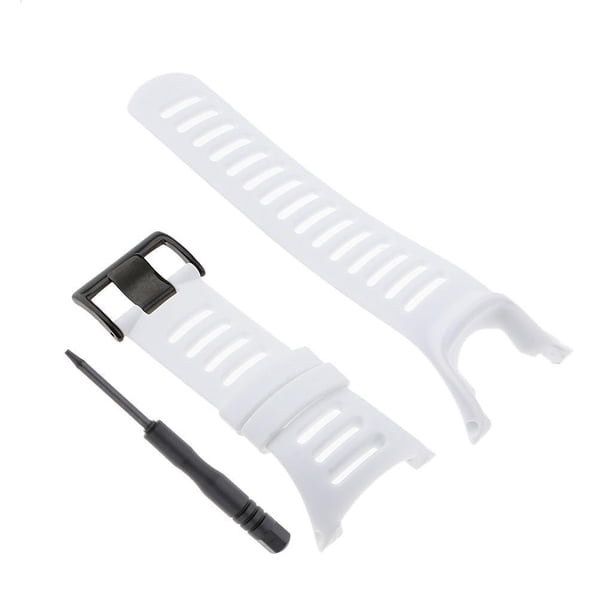 Seitruly Correas de reloj de de caucho para Ambit3 Ambit 2 Ambit 1 Relojes inteligentes Blanco negro 24 mm
