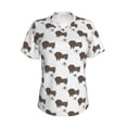 thumbnail image 2 of Uemuo Dachshund Dog Printed Women's Classic V-Neck T-Shirt - Soft, Breathable, Moisture-Wicking, Perfect for Casual, Office, Travel, and Everyday Wear-3X-Large, 2 of 5