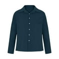 thumbnail image 4 of qelini Long Sleeve Work Shirts for Men Business Everyday with Pockets Cotton Solid Color Collared Tops, 4 of 6