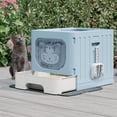thumbnail image 2 of Uforic Large Enclosed Cat Litter Box with Mat and Litter Scoop,Cat Toilet Box with Lid Drawer Type Easy to Clean,Blue, 2 of 9