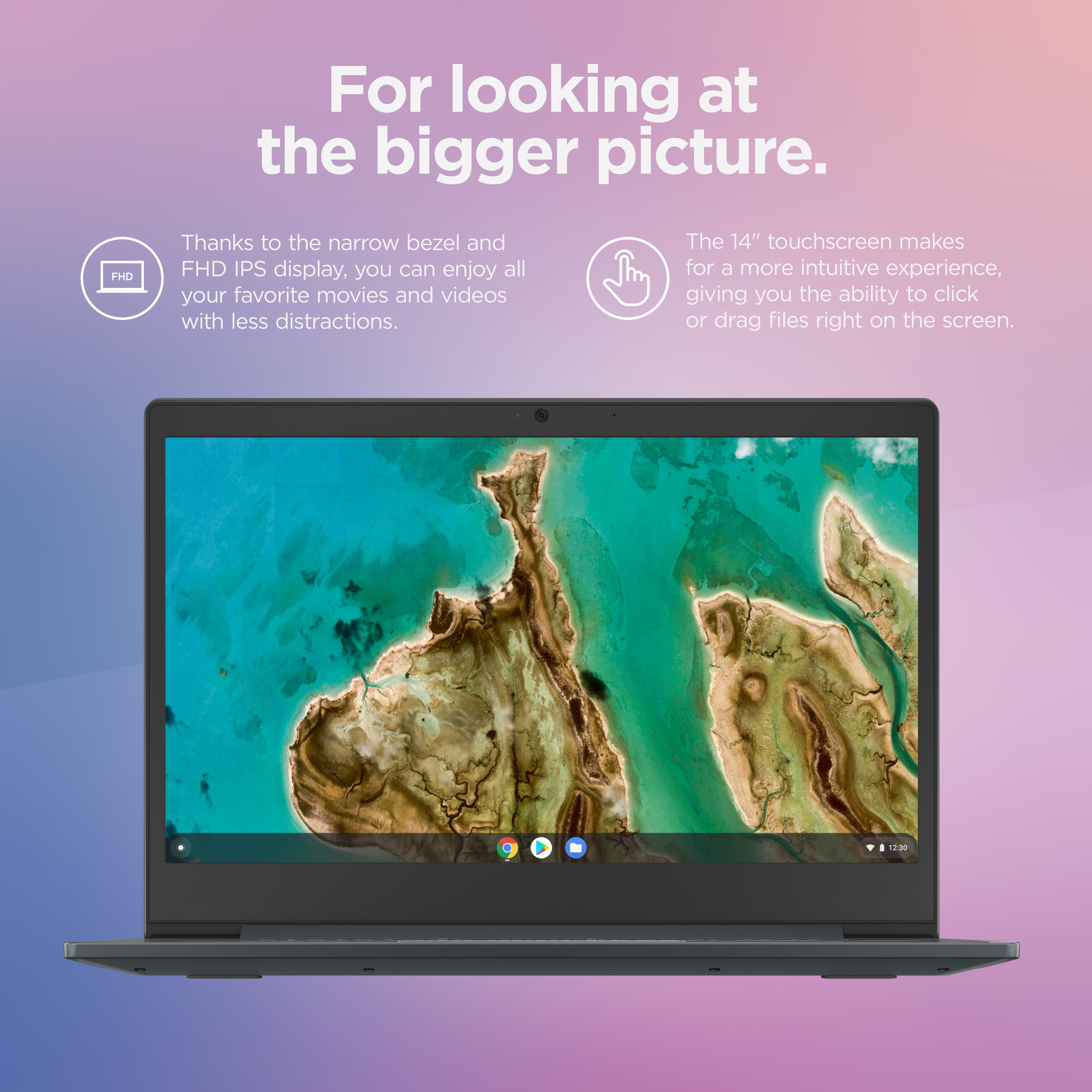 Lenovo ChromeBook 3 14" with Headset Bundle, Celeron N4020, 4G RAM, 64G eMMC, Chrome OS, Abyss Blue, 82C1002AUS