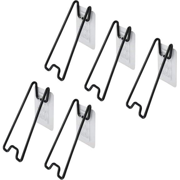 ABCISI 5-Pack Adhesive Metal Easel Stand for Picture Frames - Adjustable Picture Frame Bracket, Tabletop Display Stand for Photo, Art, Painting, 5.12" Height, Black