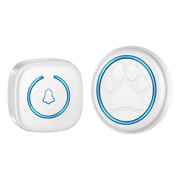 Wireless Doorbell for Cats & Dogs 300M Range 60 Songs High Volume Waterproof Smart Home Training Bell US Plug White