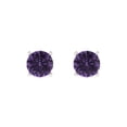 thumbnail image 3 of 2 Ct Round Cut Studs Purple Alexandrite 14K White Solid Solid Gold Everyday Dainty Earrings Push Back, 3 of 7