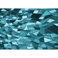 thumbnail image 1 of Ahgly Company Indoor Rectangle Patterned Bright Turquoise Blue Area Rugs, 2' x 3', 1 of 6