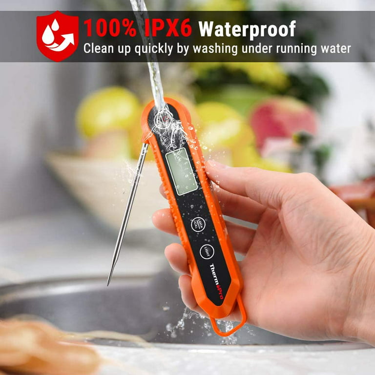 ThermoPro TP03H Meat Thermometer Waterproof Digital Instant Read for  Grilling Waterproof Kitchen Food Thermometer with Calibration & Backlight  Smoker Oil Fry Candy Thermometer 