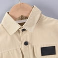 thumbnail image 6 of CONYUMN 2 Piece Outfits Boys Short Sleeve Button Shirt Two Piece Set Kids Lapel Pocket Work Shirt and Shorts Set Clothes for Kids (Khaki,80), 6 of 6