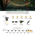 thumbnail image 4 of SJPACK 48FT Outdoor String Lights with 15 Edison Shatterproof Bulbs(1 Spare Bulb 1 Fuse) Patio LED Lights for Garden Backyard Gazebo Porch Outdoor Party Decorations 2700K Dimmable with Controller, 4 of 9