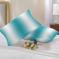 thumbnail image 2 of Turquoise White Ombre Lumbar Pillow Covers 20x12 Inch Set of 2, Abstract Art Modern Teal Gradient Waterproof Outdoor Pillow Covers, Decorative Cushion Pillowcases for Couch, Sofa, Bed, Garden, Patio, 2 of 9