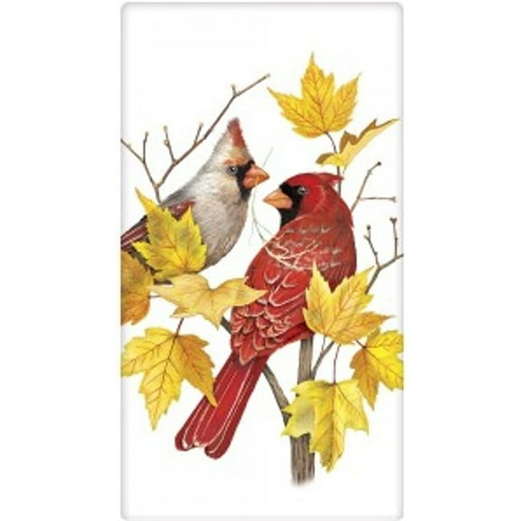 Cardinals on Maple Branch Flour Sack Towel