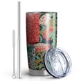 thumbnail image 2 of 20 Oz Pioneer Flower Coffee Tumbler Double Wall Insulated Stainless Steel Water Bottle | Metal Reusable Thermoses Flask with Cup Cap | Leak & Sweat Proof with Anti-Dust Lid, 2 of 7