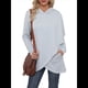 thumbnail image 2 of Sudadera Holgada con Capucha y Larga para Mujer, de Color Liso e Irregular Gris Azul S, 2 of 9