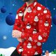 thumbnail image 2 of Camisa de manga larga navideña 2024 con solapa y botones para hombre, camisa con estampado 3D de muñeco de nieve navideño, informal, para fiestas y vacaciones, talla 5XL, 2 of 5