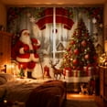 thumbnail image 5 of Oliegs Rideaux Imprimés des Fêtes 2 Rideaux Plats 2D Imprimés Rouges de Noël avec Flocons de Neige et Branches pour Chambre Salon Fête des Fêtes, 5 of 5