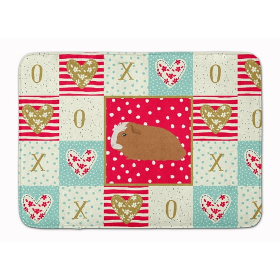 Crested Guinea Pig Love Machine Washable Memory Foam Mat Red