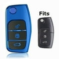 thumbnail image 6 of Blue Remote Key Fob Cover Case For Ford Flip Key 3 Button Hull Protection, 6 of 10